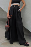 namcoverse Solid Color High Waist A-Line Maxi Skirt