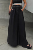 namcoverse Solid Color High Waist A-Line Maxi Skirt