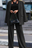 namcoverse Solid Long Sleeve Long Pants Two-Piece Suit