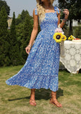 Namcoverse Women's Summer Flower Print Retro Boho Casual Party Maxi Dress