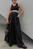 namcoverse Solid Color High Waist A-Line Maxi Skirt