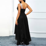 Namcoverse Sexy Slash Collar Fashion Elegant Party Retro Sequins Casual Loose Maxi Dress