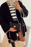 namcoverse Hit Color Patchwork Feminine Pocket Coat