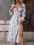 Namcoverse Fashionable Bohemian Sexy Elegant Floral Party Backless Slit Maxi Dress