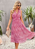 Namcoverse Summer Sleeveless Ruffle Fashion A Line Deep V Neck Elegant Party Maxi Dress