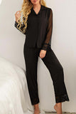 namcoverse Lace Mesh Long Sleeve Long Pant Pajama Set