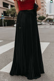 namcoverse Solid Color High Waist Pleated Maxi Skirt