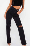 namcoverse Ripped Slit High Waist Flared Jeans
