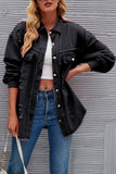 namcoverse Washed Long Sleeve Ripped Tassels Denim Jacket