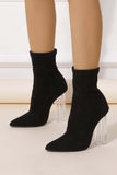 namcoverse Crystal Heel Stretch Mid Calf Skinny Boots