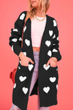 namcoverse Heart Open Front Pocket Long Cardigan