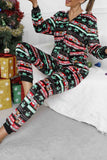 namcoverse Christmas Printed Hooded Loungewear Jumpsuit