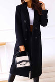 namcoverse Lapel Double Breasted Long Sleeve Coat