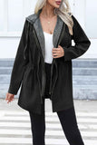 namcoverse Strappy Patchwork Hooded Zip Up Trench Coat