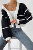 namcoverse Long Sleeve Open-Front Patchwork Knit Cardigan