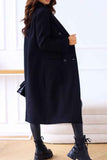 namcoverse Lapel Double Breasted Long Sleeve Coat