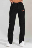 namcoverse Ripped Slit High Waist Flared Jeans
