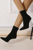 namcoverse Crystal Heel Stretch Mid Calf Skinny Boots