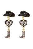 namcoverse Hat Heart Cowboy Boots Earrings