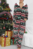 namcoverse Christmas Printed Hooded Loungewear Jumpsuit