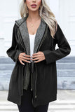 namcoverse Strappy Patchwork Hooded Zip Up Trench Coat