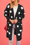 namcoverse Heart Open Front Pocket Long Cardigan