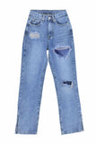 namcoverse Ripped Slit High Waist Flared Jeans