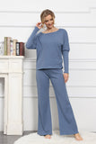 namcoverse Solid Color Long Sleeve Casual Set