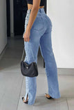 namcoverse Ripped Slit High Waist Flared Jeans