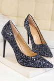 namcoverse Pointed Toe Sequined High Heels