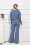 namcoverse Solid Color Long Sleeve Casual Set