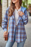 namcoverse Hooded Plaid Button Up Blouse