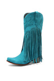 namcoverse Fringe Pointed Toe Knee High Boots