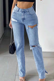 namcoverse Ripped Slit High Waist Flared Jeans