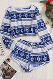 namcoverse Christmas Long Sleeve Shorts Pajamas Set