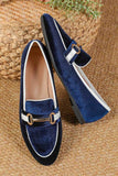 namcoverse Contrast Suede Chain Loafers