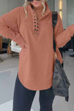 namcoverse Solid Button Up Long Sleeve Sweatshirt