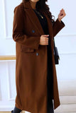 namcoverse Lapel Double Breasted Long Sleeve Coat