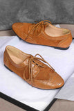 namcoverse Carved Lace Up Leather Shoes