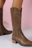 namcoverse Mid-Calf Studded Western Boots