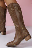 namcoverse Mid-Calf Studded Western Boots