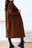 namcoverse Lapel Double Breasted Long Sleeve Coat