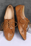 namcoverse Carved Lace Up Leather Shoes