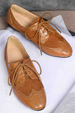 namcoverse Carved Lace Up Leather Shoes