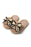 namcoverse Bow Heart Slip-on Fuzzy Slippers