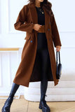 namcoverse Lapel Double Breasted Long Sleeve Coat