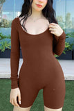 namcoverse Long Sleeve U Neck Bodycon Rompers