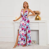 Namcoverse Women's Elegant Beach Floral Sleeveless Pocket Casual Loose Maxi Dress