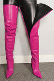 namcoverse Solid Color Romantic Zipper Stiletto Boots