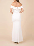 Namcoverse Women Fashion Off Shoulder Slit Elegant Wedding Party Formal Maxi Dress